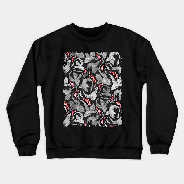 Dragon fire dark grey Crewneck Sweatshirt by adenaJ